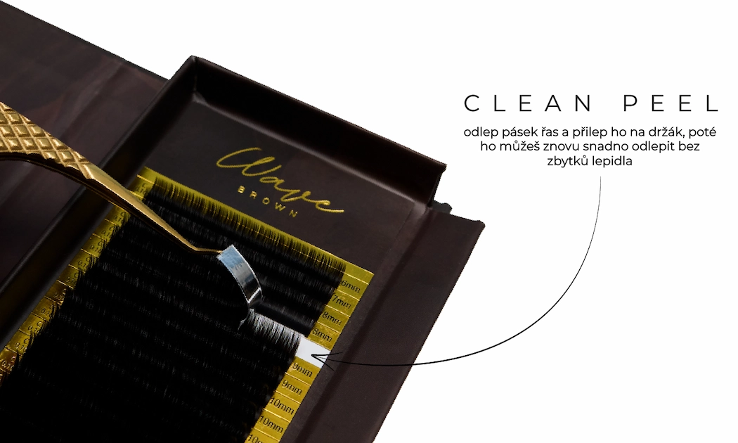Řasy Wave Brown EXTRA LONG mini - BROWN deep_brown_lashes_clean_peel_CZ