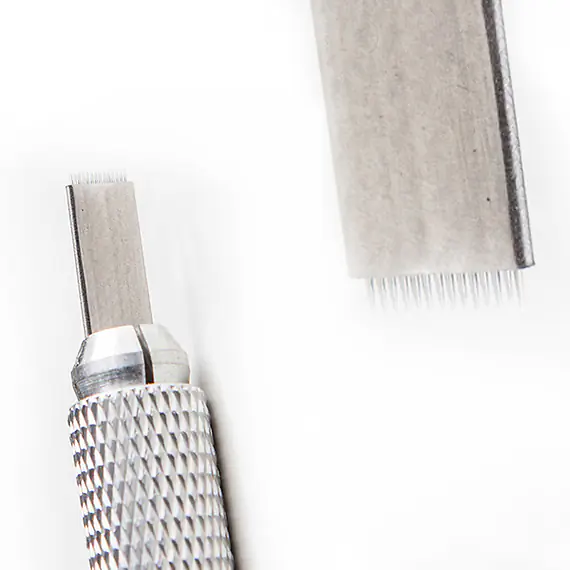 Pera / jehly na stínování a pírkovou metodu, stříbrné