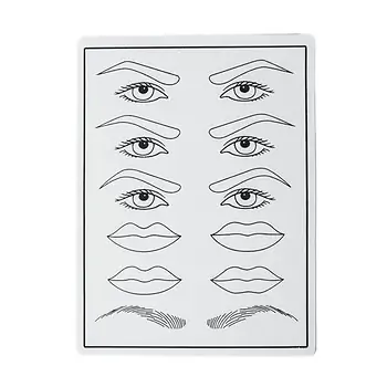 Tréninková kůže na microblading obočí, oči a rty