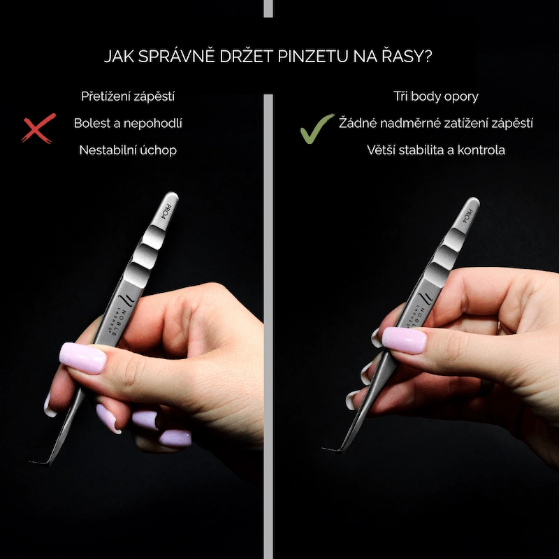 Jak správně držet pinzetu na řasy
