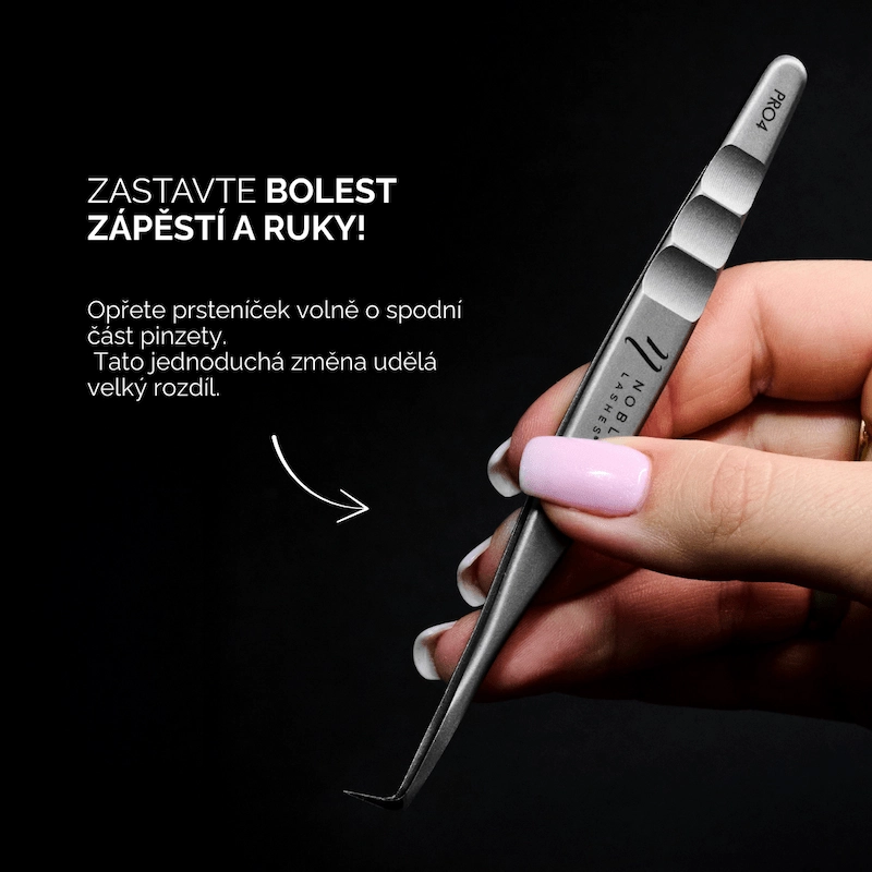 Správný a nesprávný způsob držení pinzety na řasy