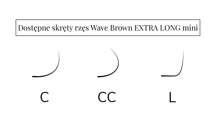 Řasy Wave Brown EXTRA LONG mini - DEEP BROWN